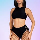 Just Black Hooded Top Set