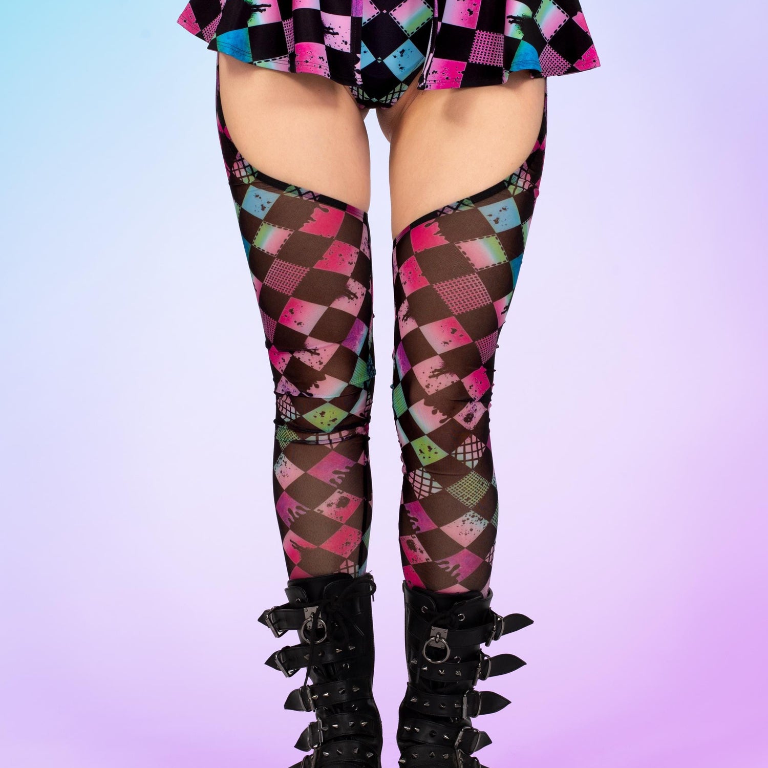 Color Racer Chaps Leotard Wraps Set Lycra, Mesh