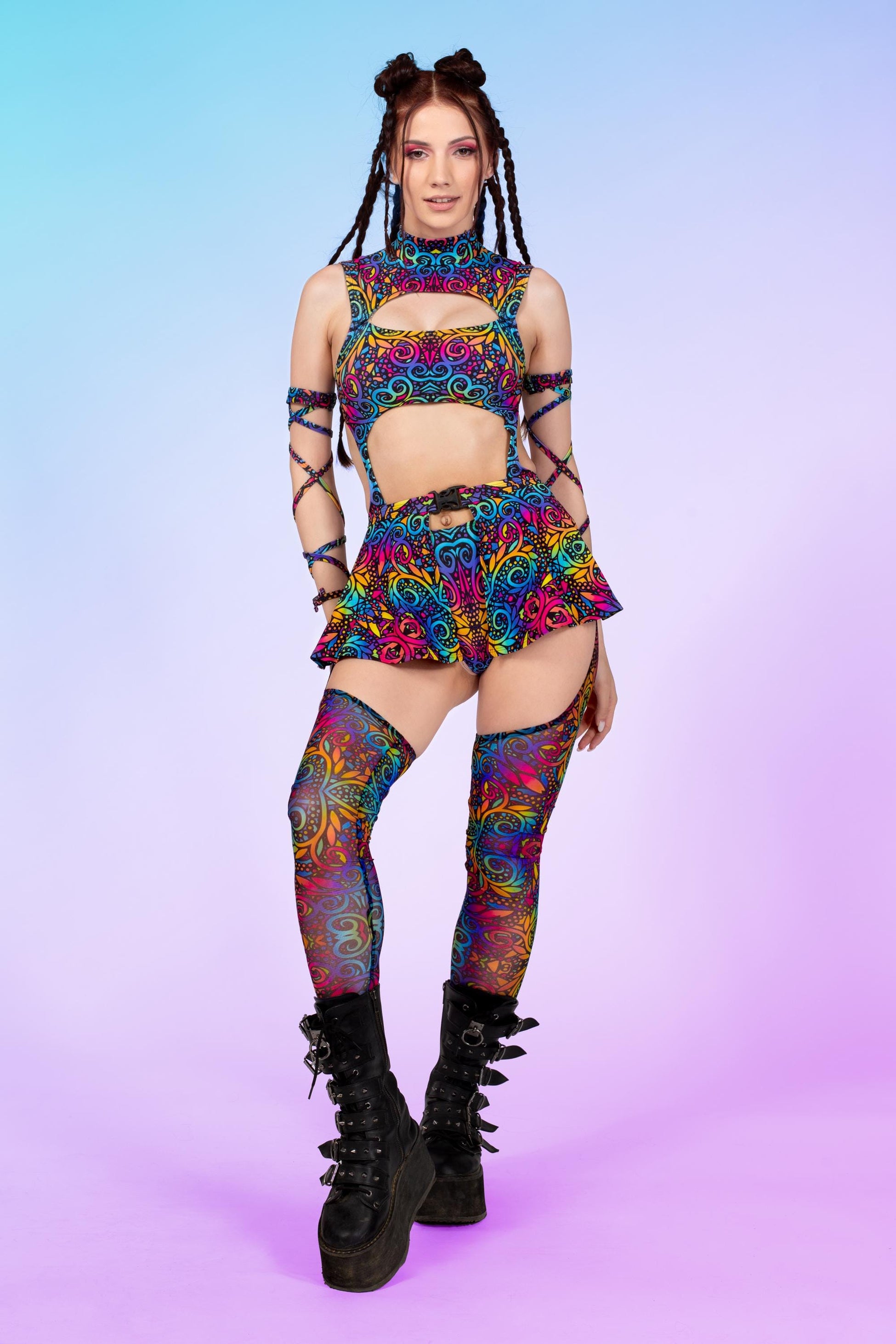 Rainbow Vines Chaps Leotard 2