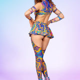 Abstract Concept Chaps Leotard Wraps Set