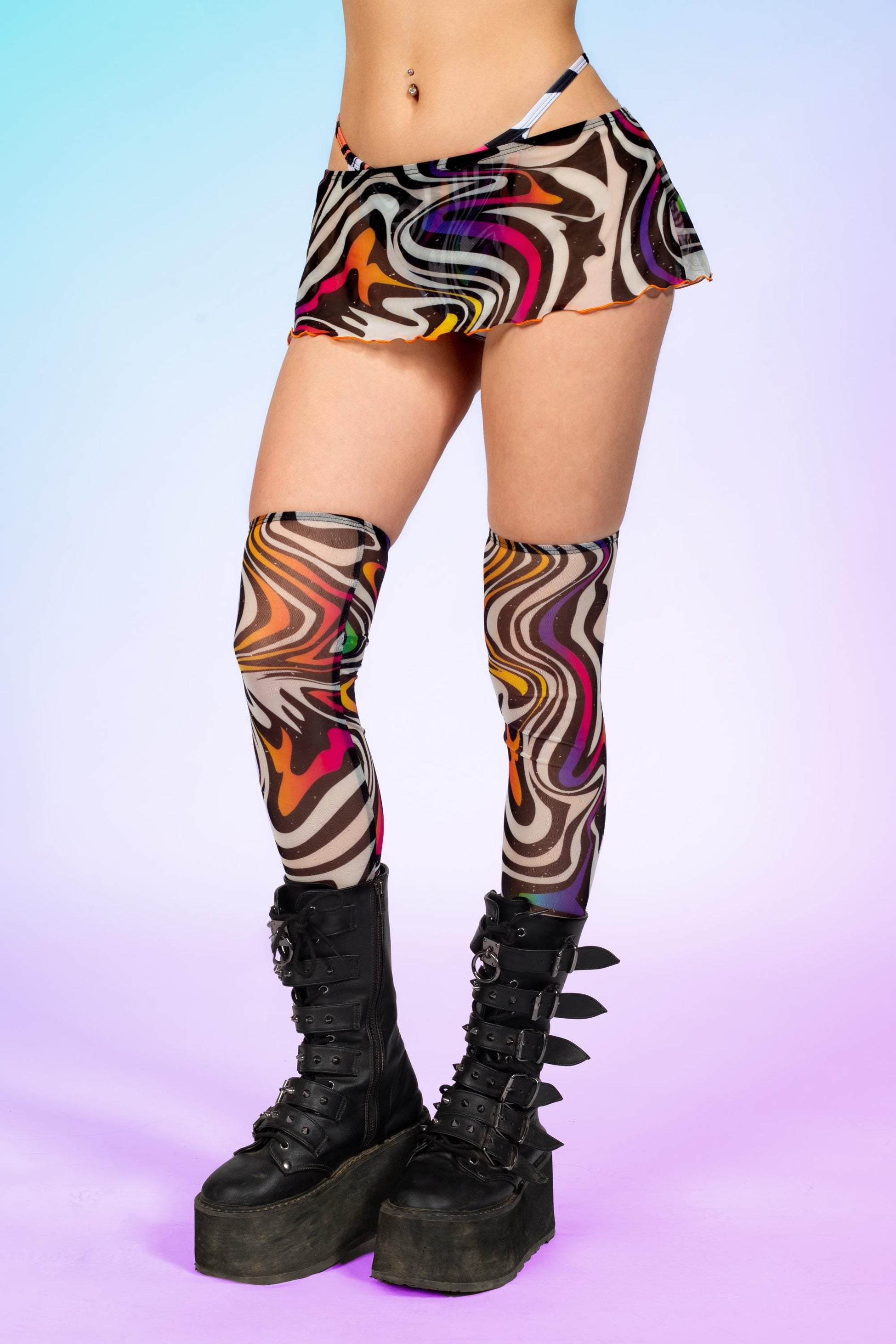 Oil Spill Mesh Micro Skirt 1