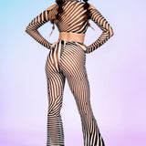 Twister BnW Mesh Bell Bottom Pants