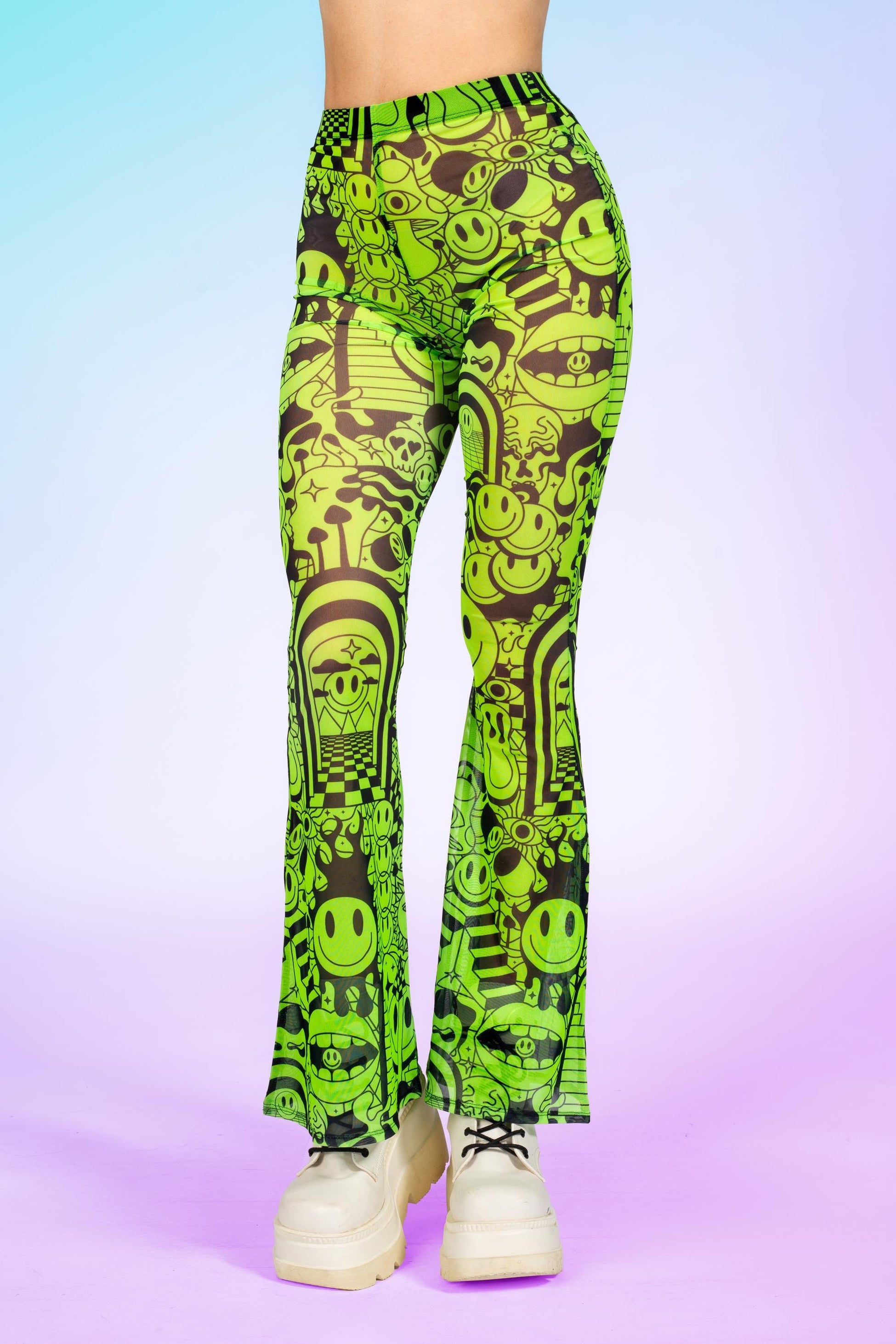 Funnytown Mesh Bell Bottom Pants 1