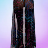 Disco Lines Open Front Skirt