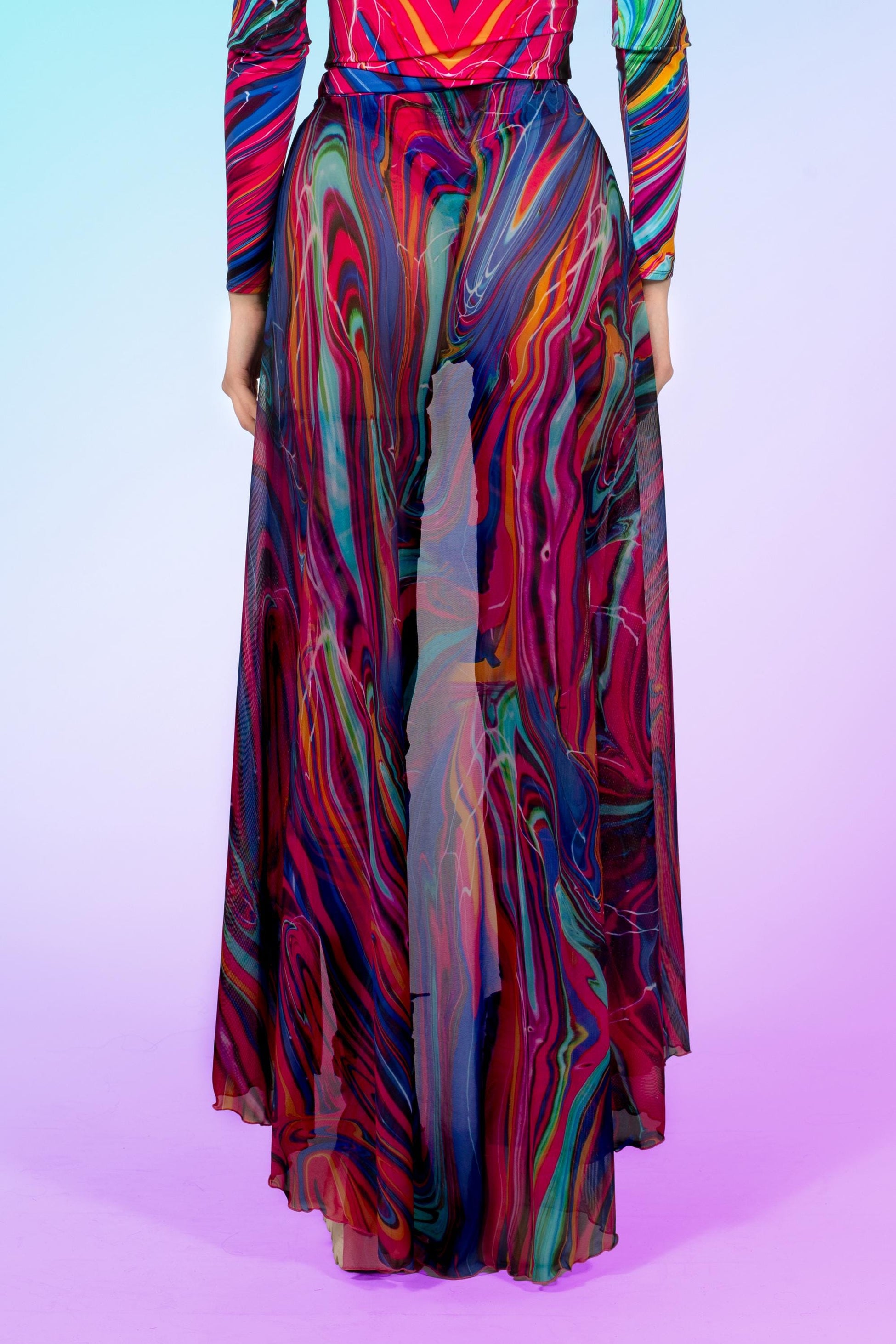 Vivid Vortex Open Front Skirt 2
