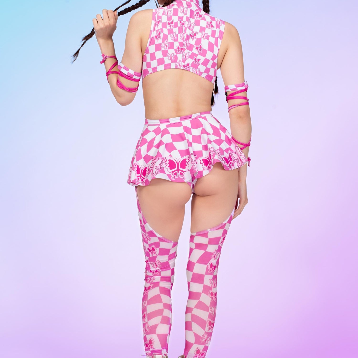 Blushing Butterfly Chaps Leotard Wraps Set Festival
