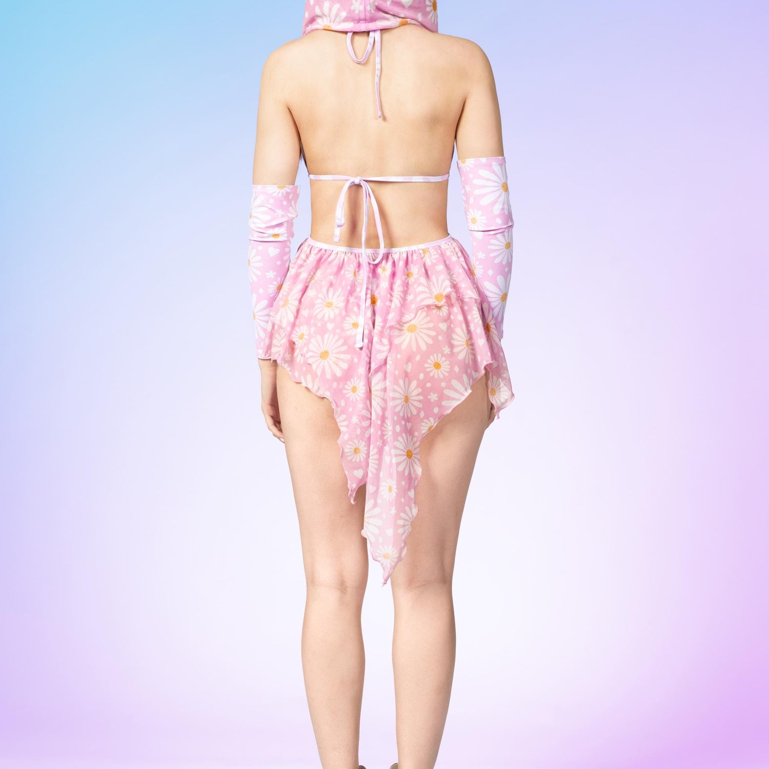 Pink Daisy Thong Lycra