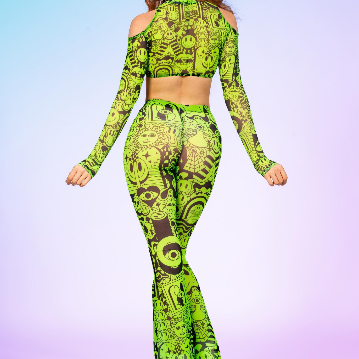 Funnytown Mesh Cold Shoulder Top 6