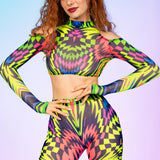 Building Blocks Mesh Bell Bottom Pants