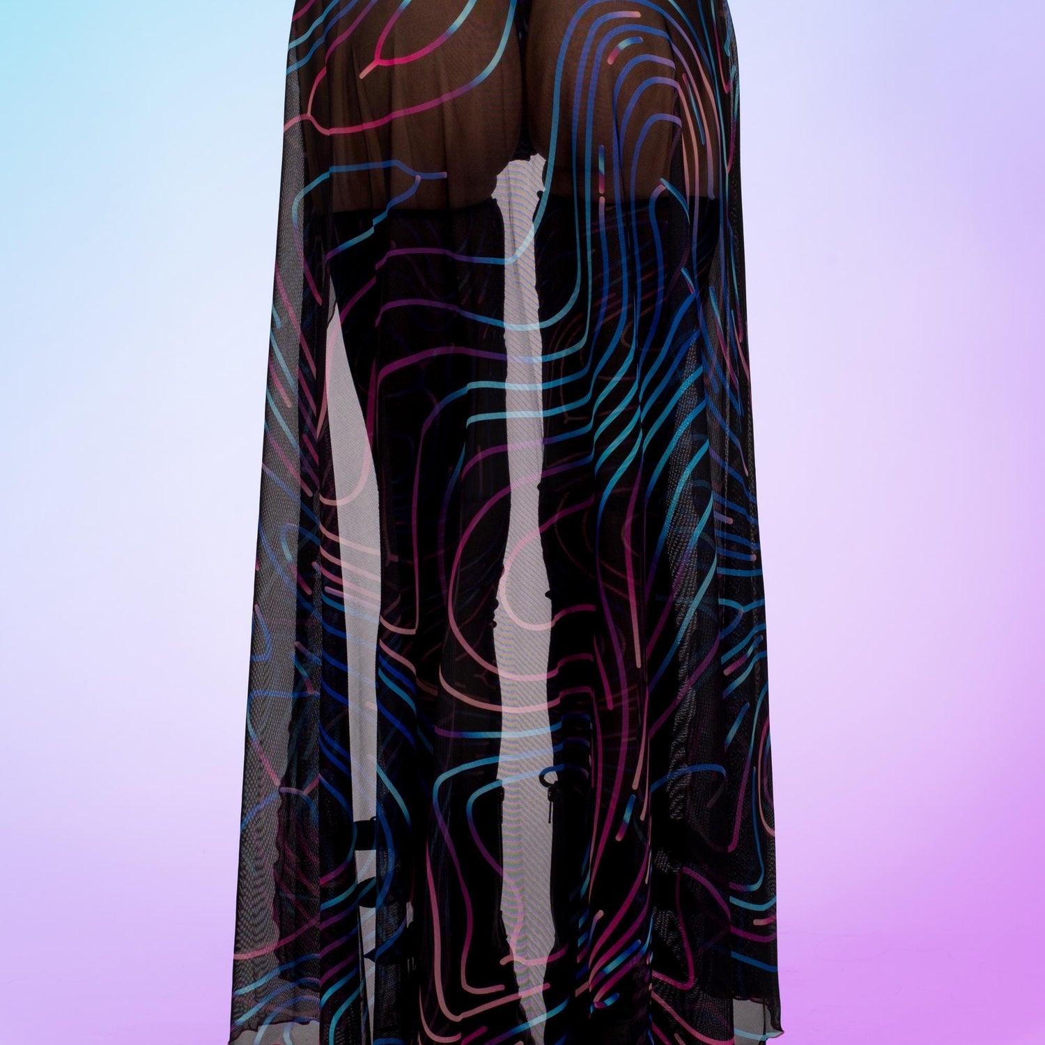 Women Disco Lines Halter Bodysuit