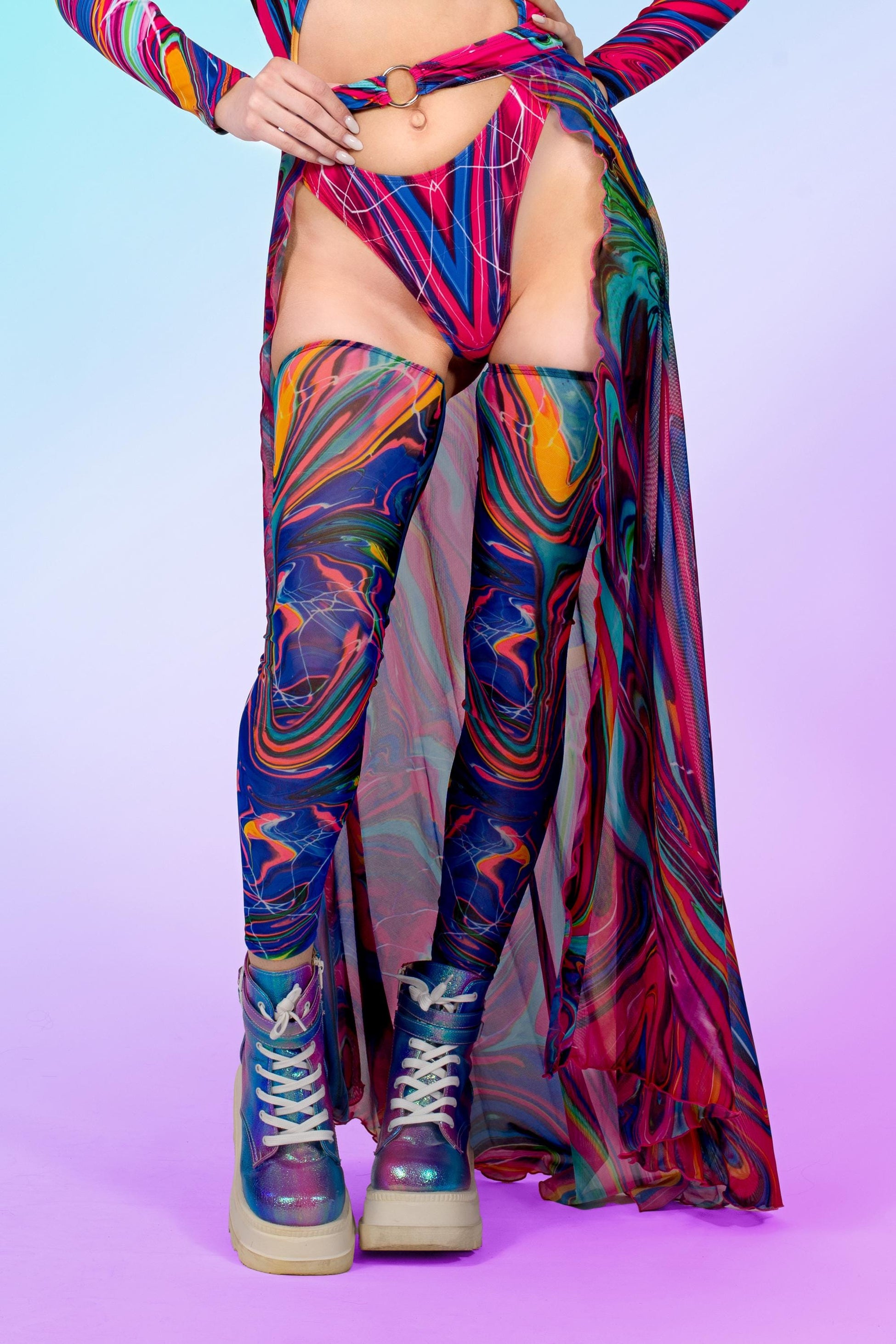 Vivid Vortex Open Front Skirt 1
