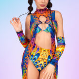 Fractal Galaxy Ring Bralette Top
