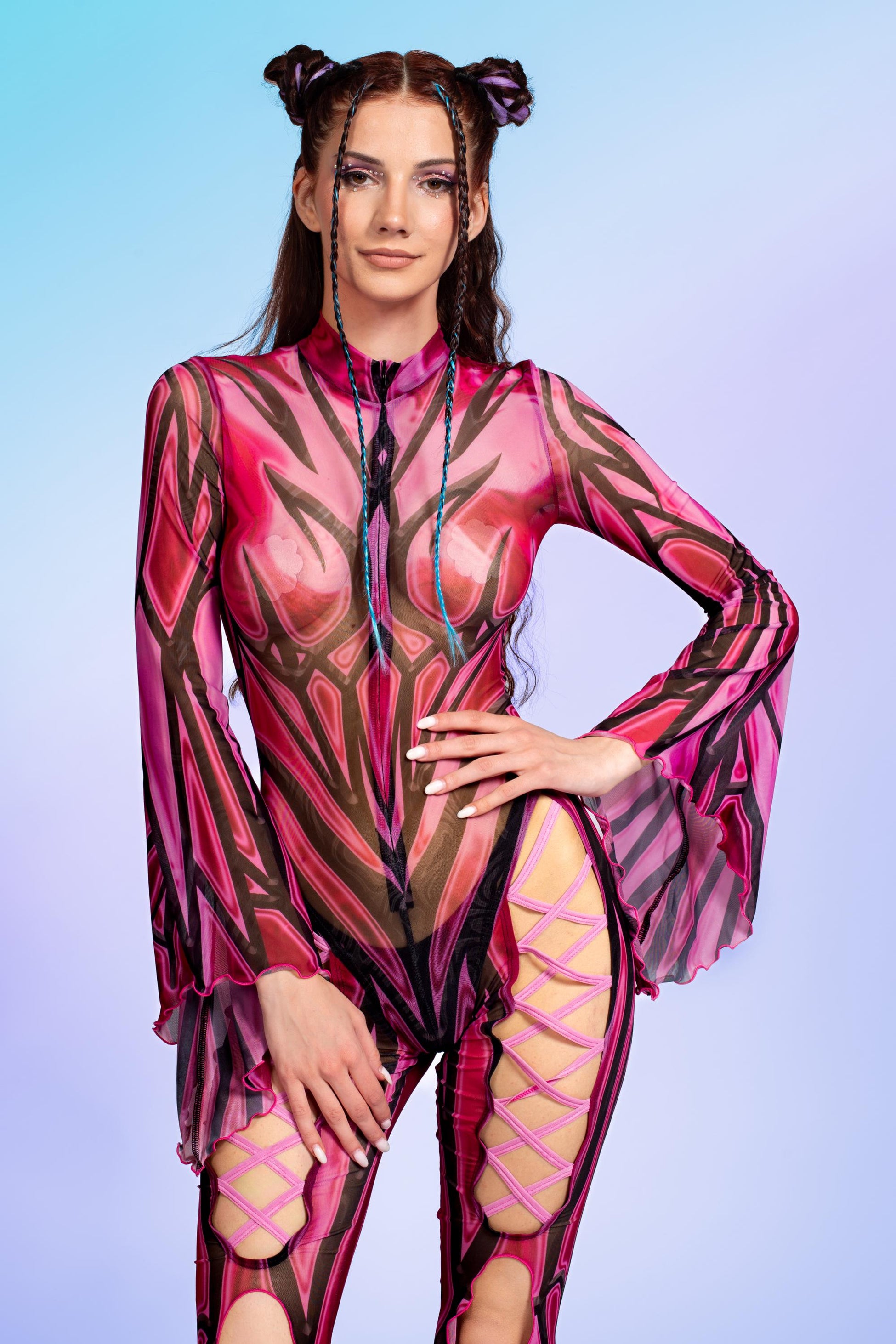Candy Wrapper Criss-Cross Mesh Costume 1