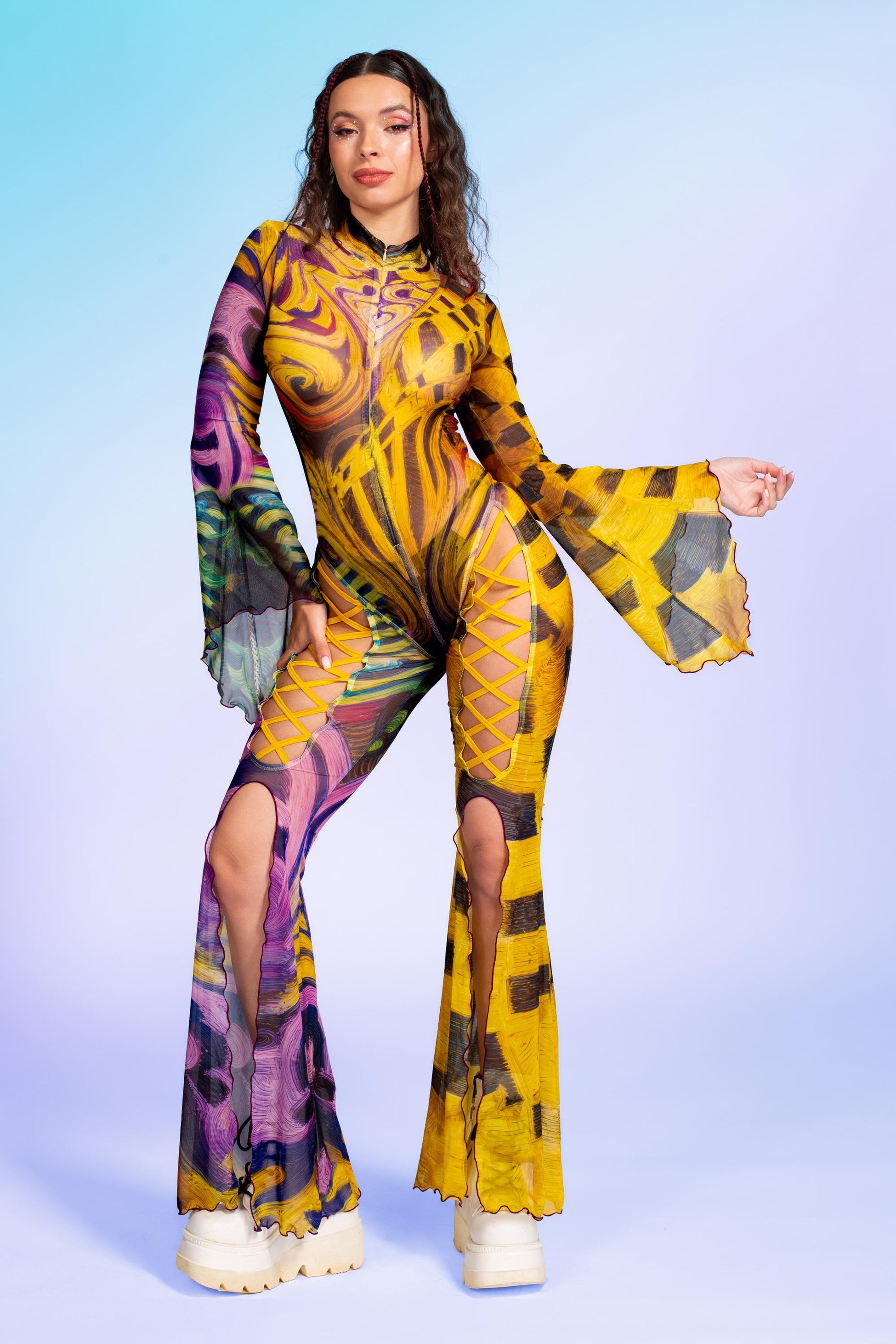 Color Me Surprised Criss-Cross Mesh Costume 2