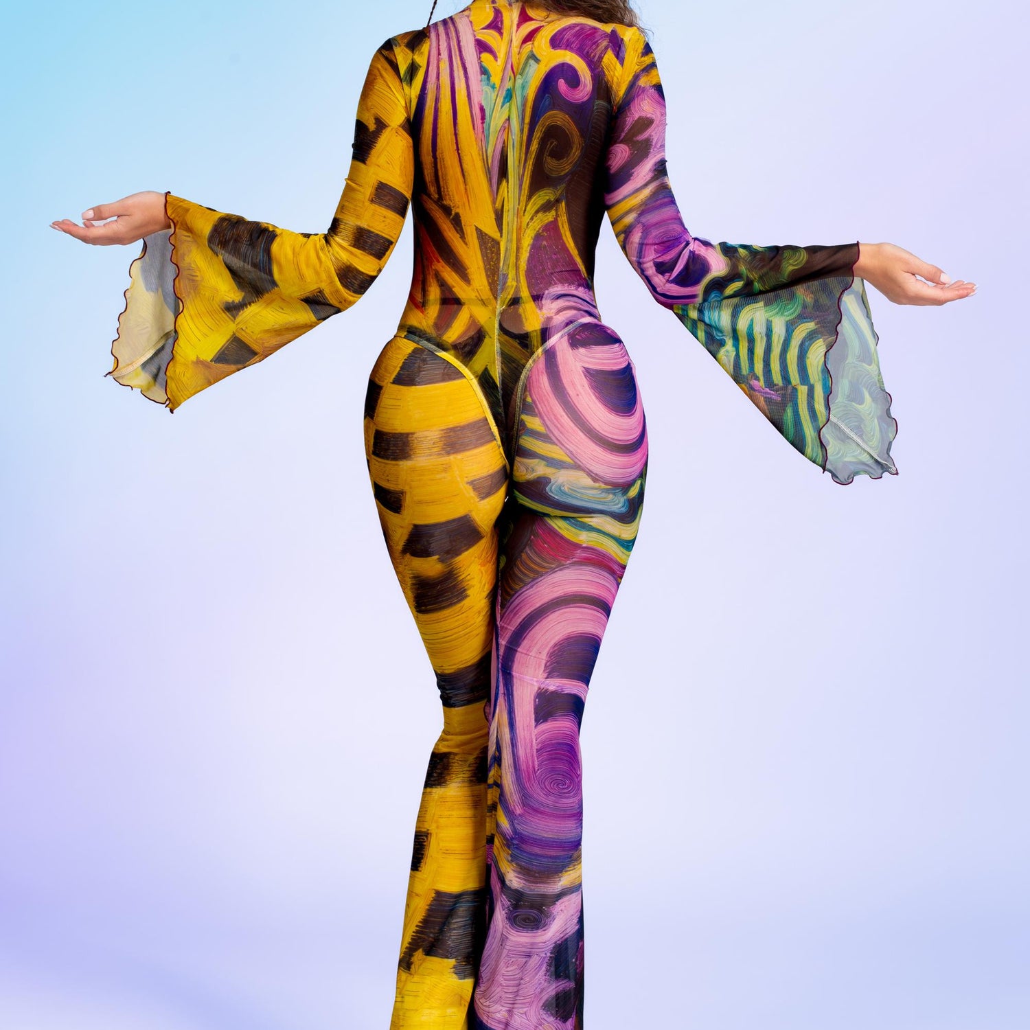 Color Me Surprised Criss-Cross Mesh Costume Mesh