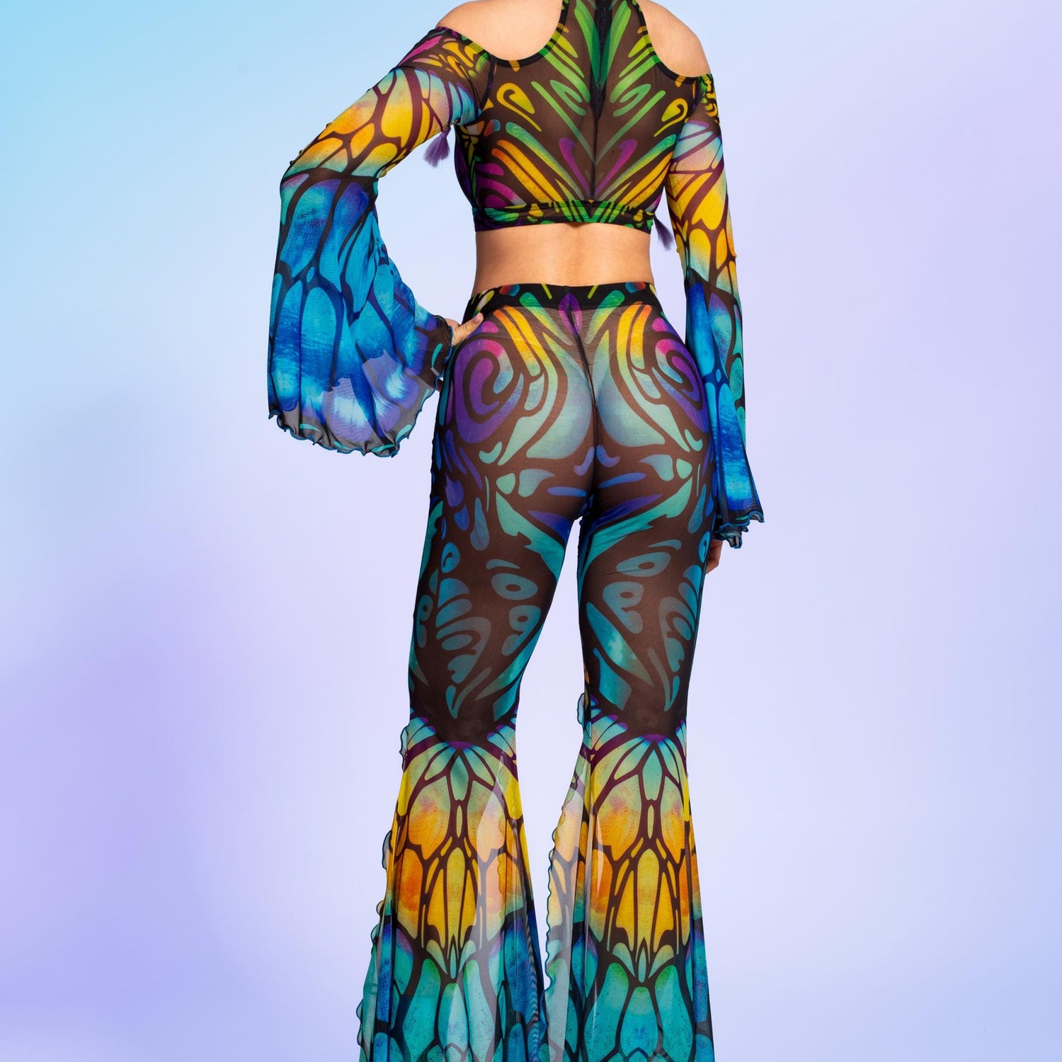 Women Sweet Fantasy Slit Flared Pants