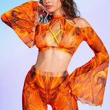 Up In Flames Flared Slit Set