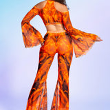 Up In Flames Slit Flared Pants
