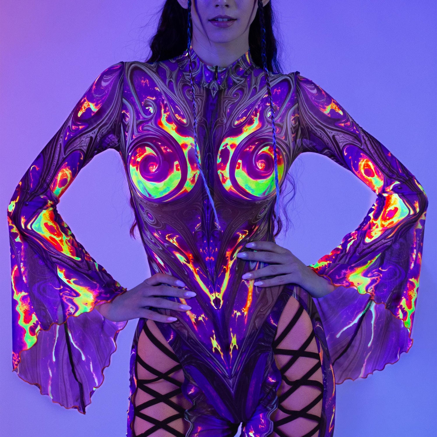 Forged From Quartz Criss-Cross Mesh Costume