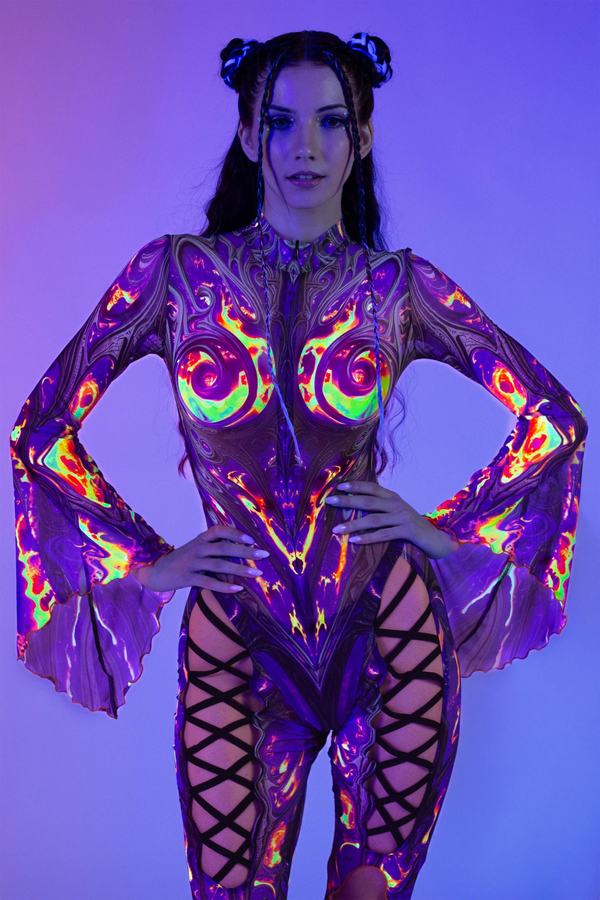 Forged From Quartz Criss-Cross Mesh Costume 1