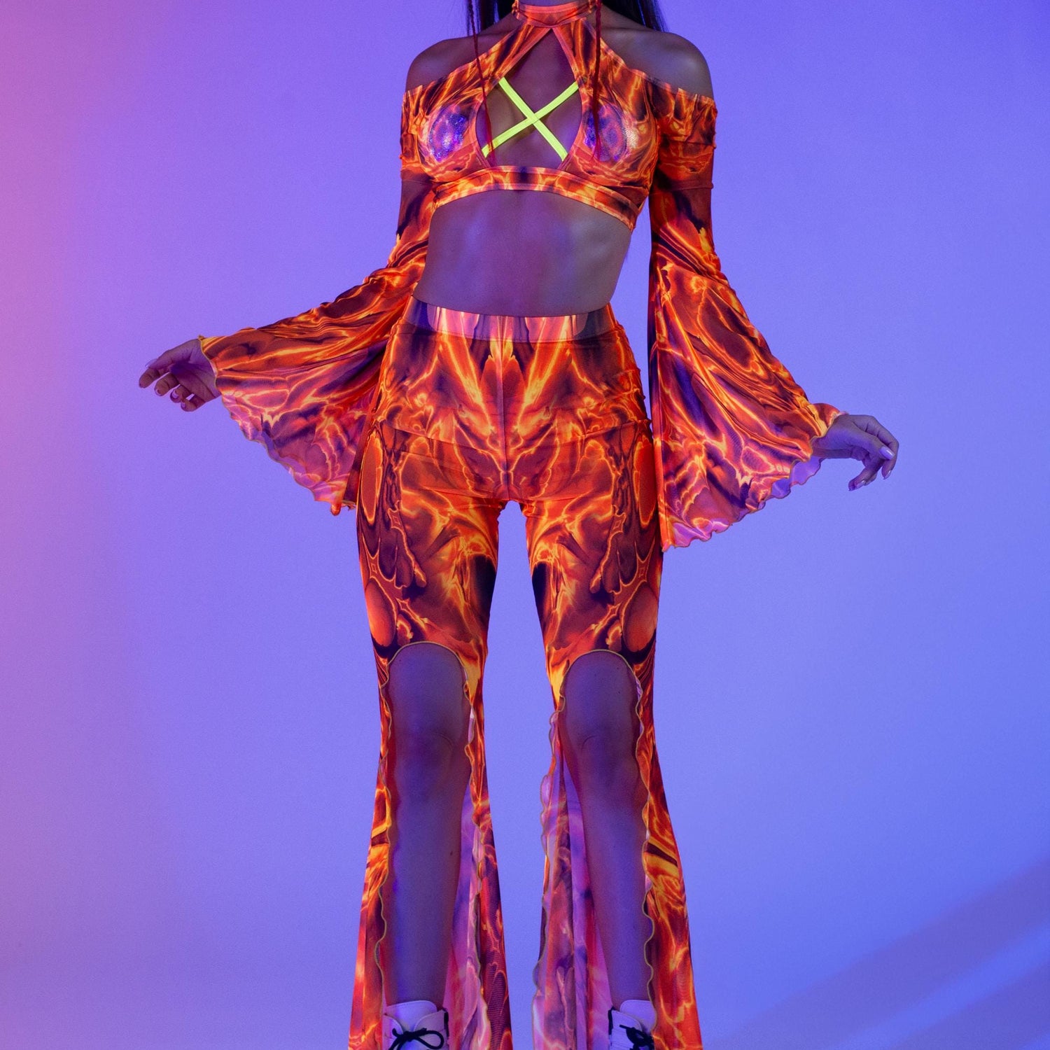 Up In Flames Flared Slit Set