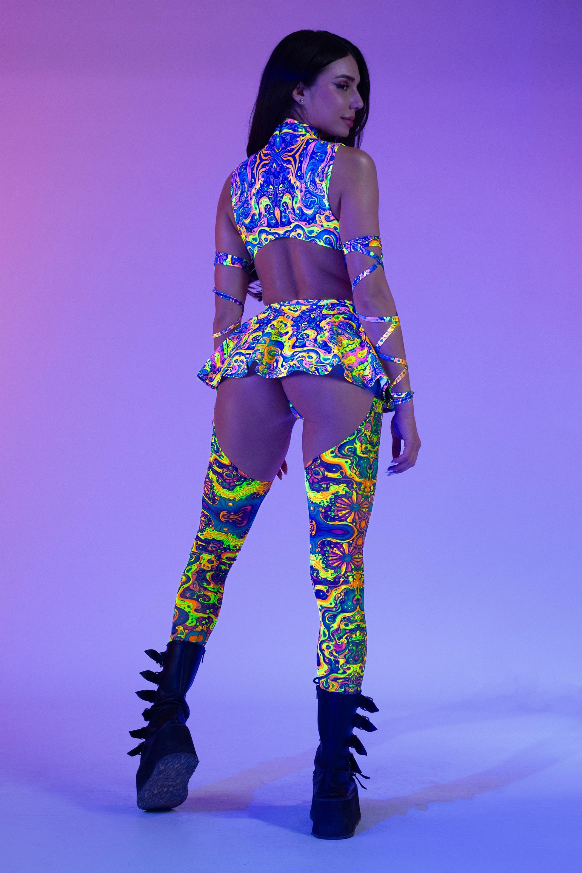 Abstract Concept Chaps Leotard Wraps Set 2