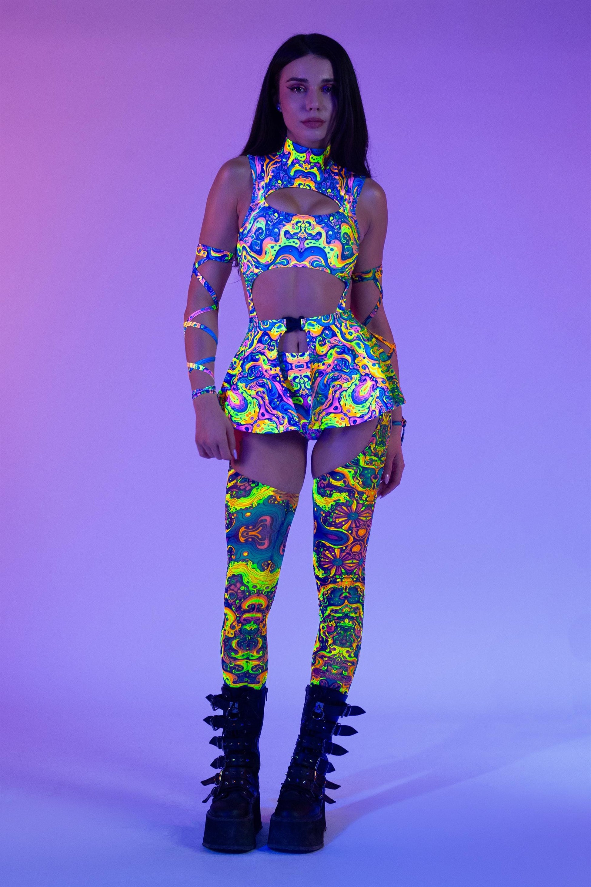 Abstract Concept Chaps Leotard Wraps Set 1