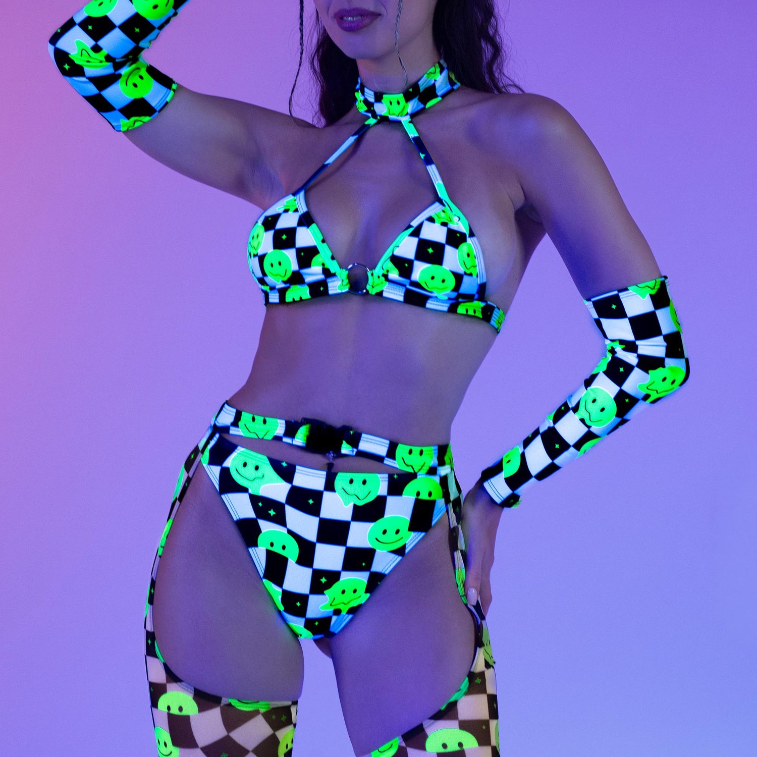 Chess Smiles Ring Choker Top