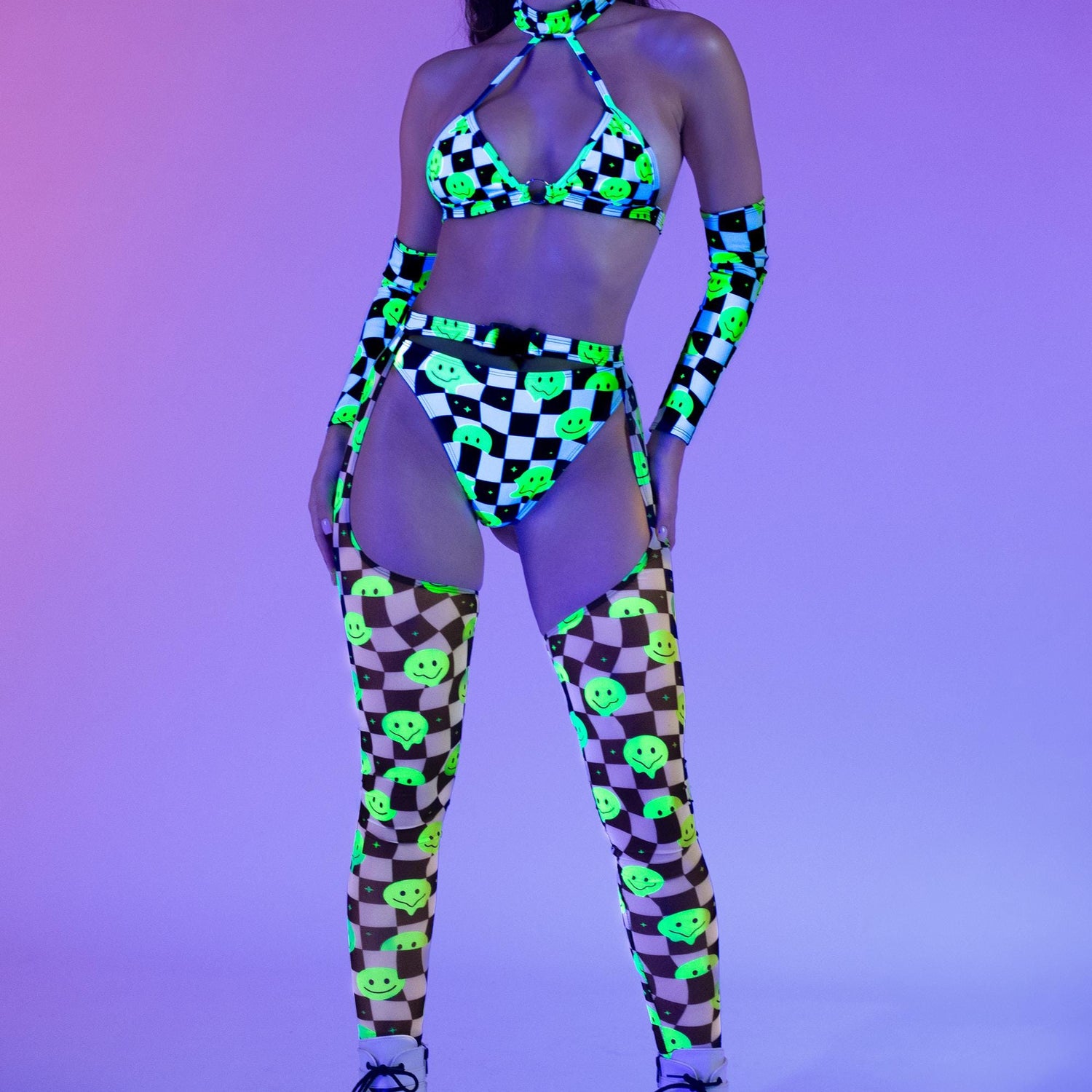Chess Smiles Choker Chaps Set
