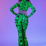 Funnytown Mesh Cold Shoulder Top