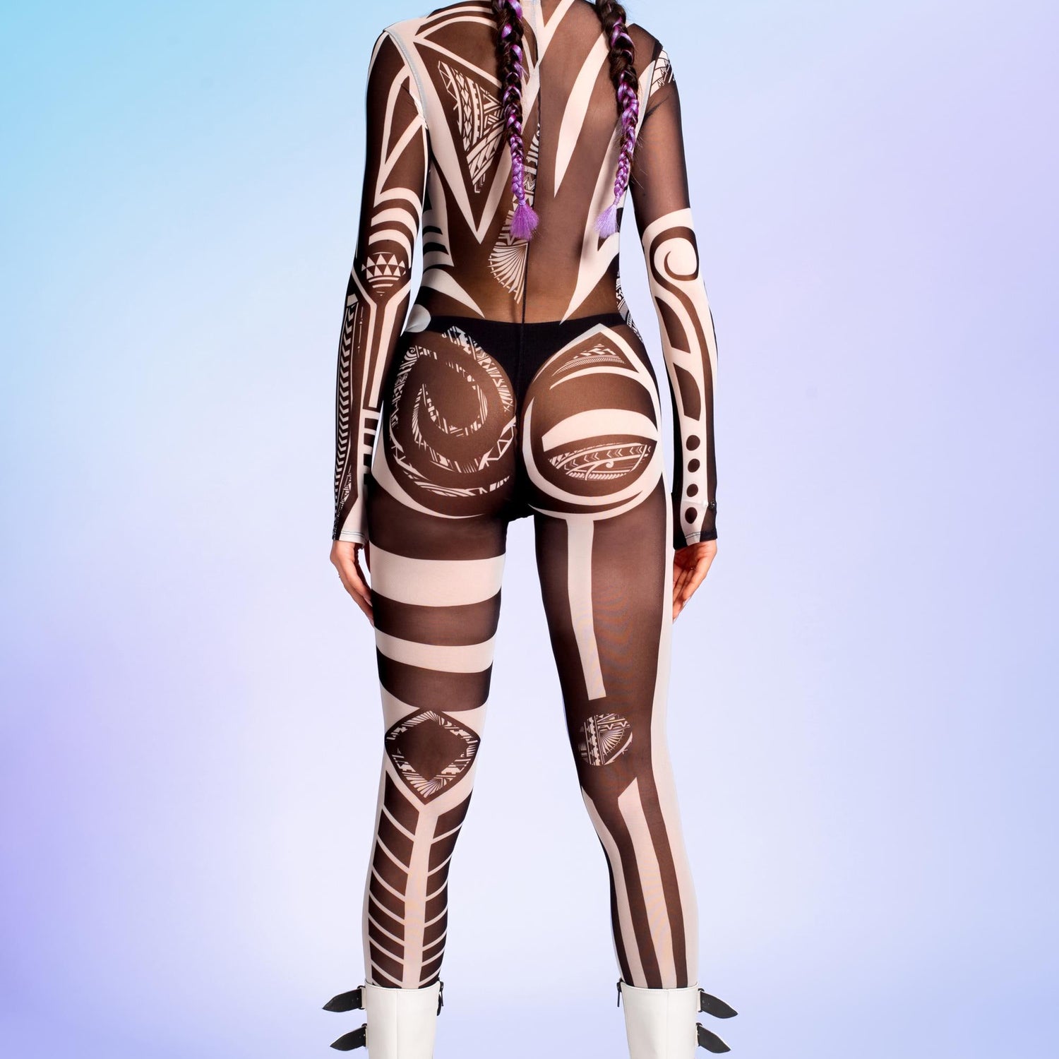 White Lines Mesh Costume Mesh