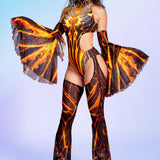 Vesuvius Backless Chaps Bodysuit