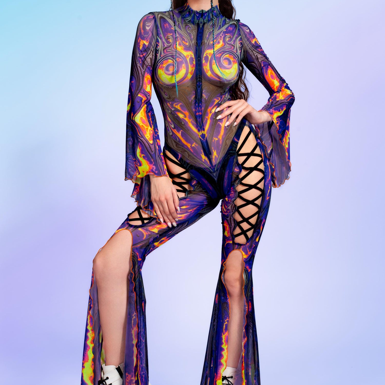 Forged From Quartz Criss-Cross Mesh Costume 6