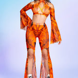 Up In Flames Cold Shoulder X Top