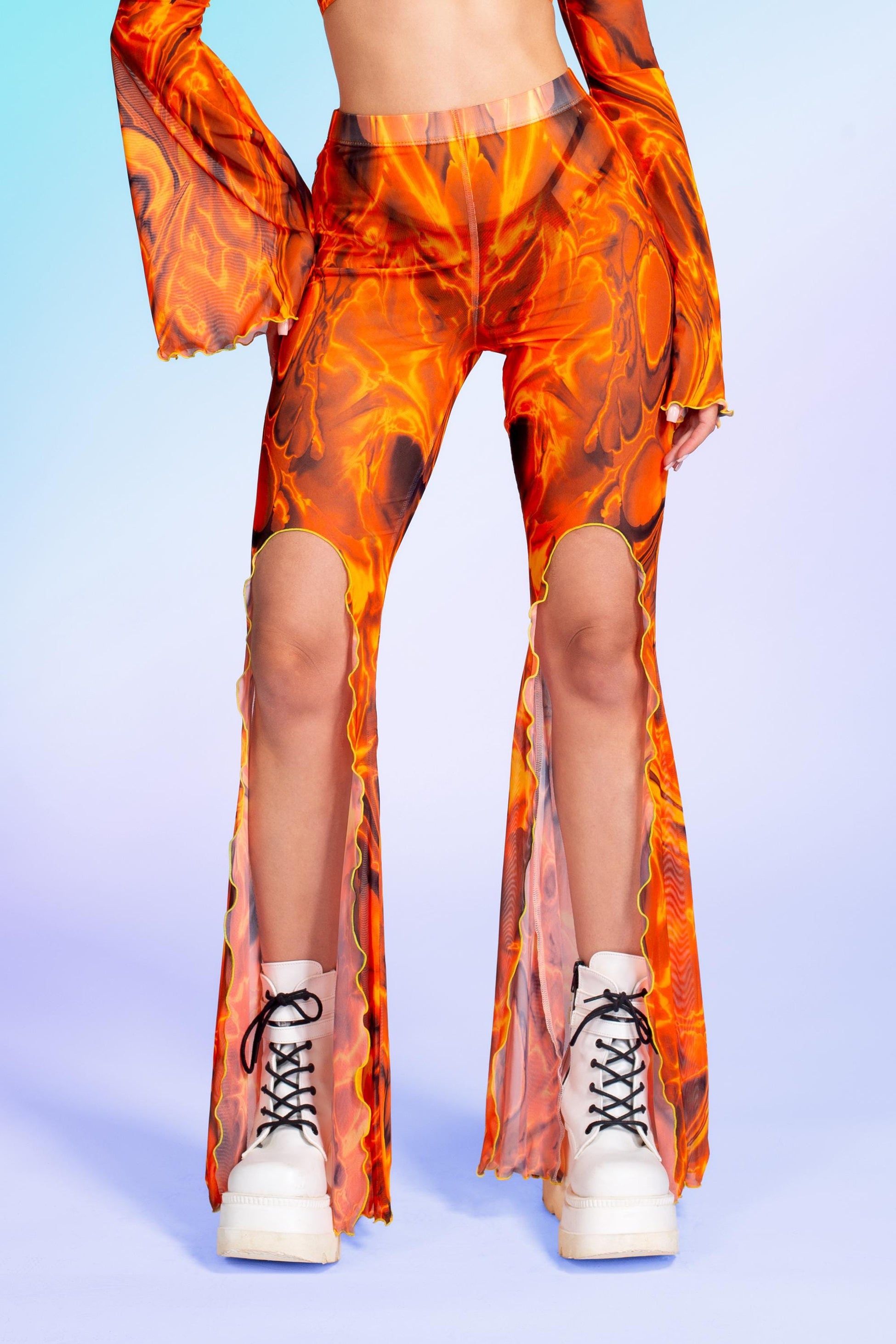 Up In Flames Slit Flared Pants 1