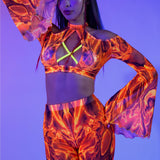 Up In Flames Slit Flared Pants