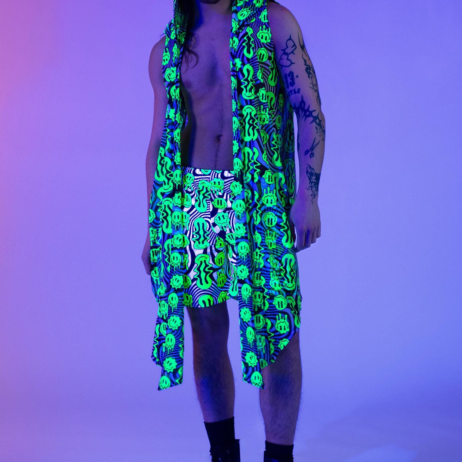 Men Very Funny Male Hooded Vest & Shorts Set