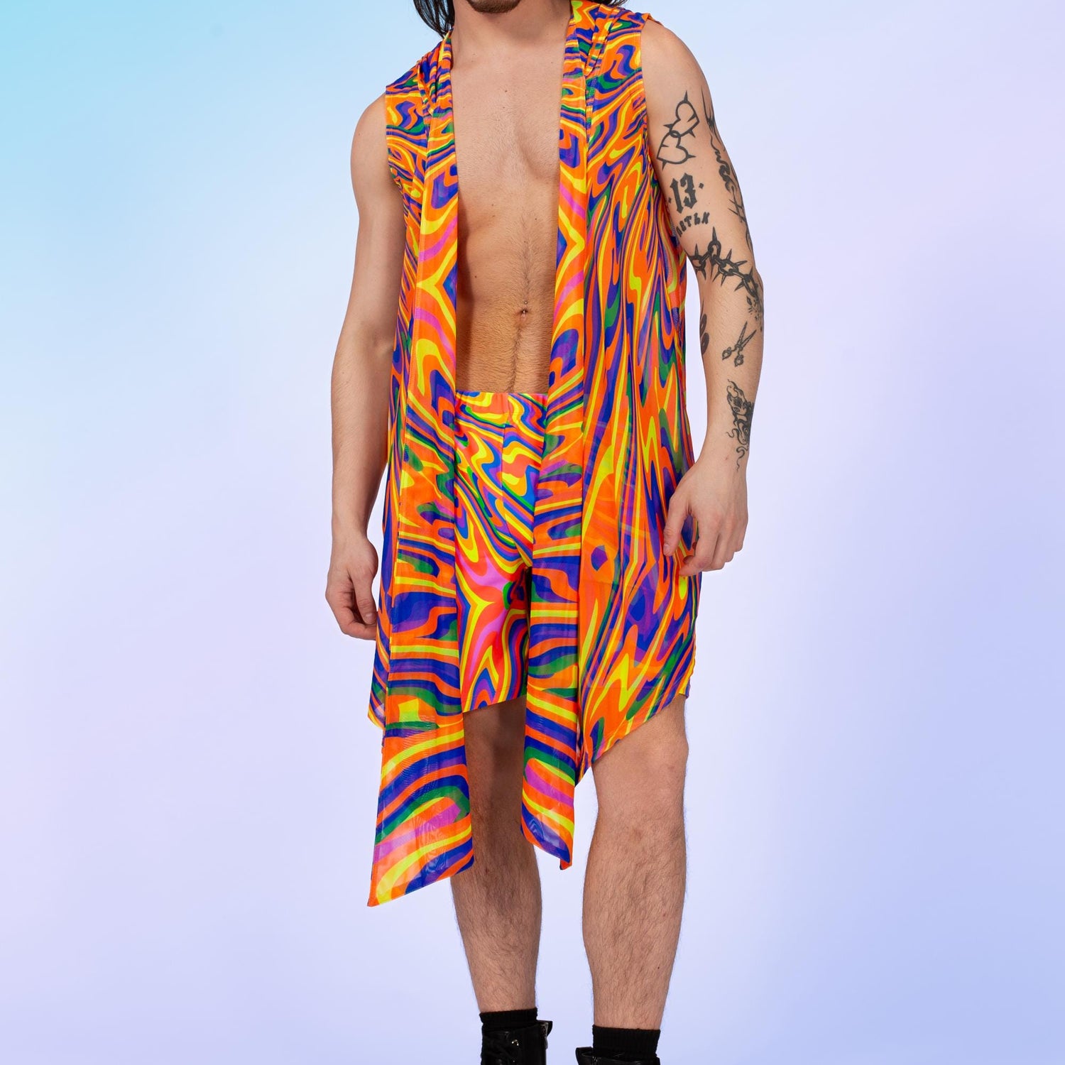 Samsara Male Hooded Vest & Shorts Set Festival
