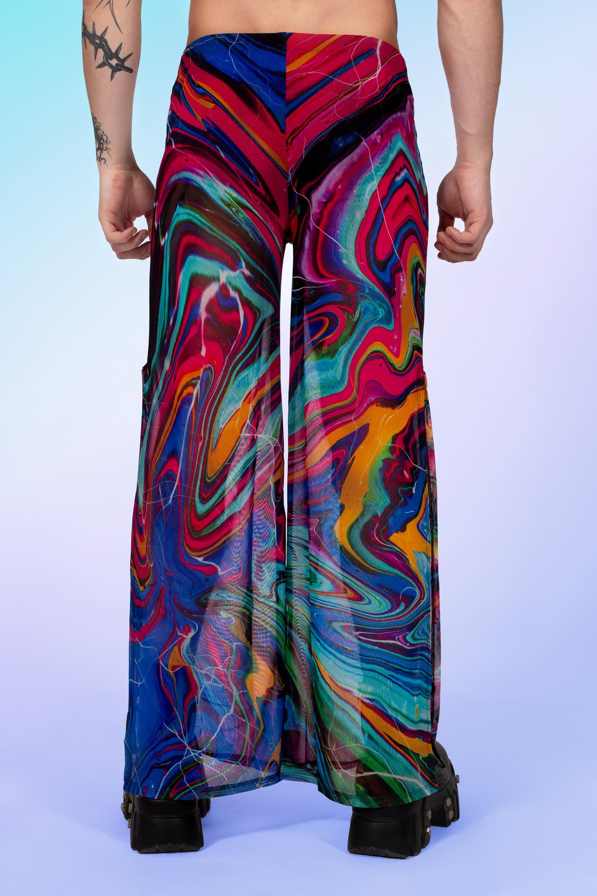 Vivid Vortex Mesh Male Split Pants 2