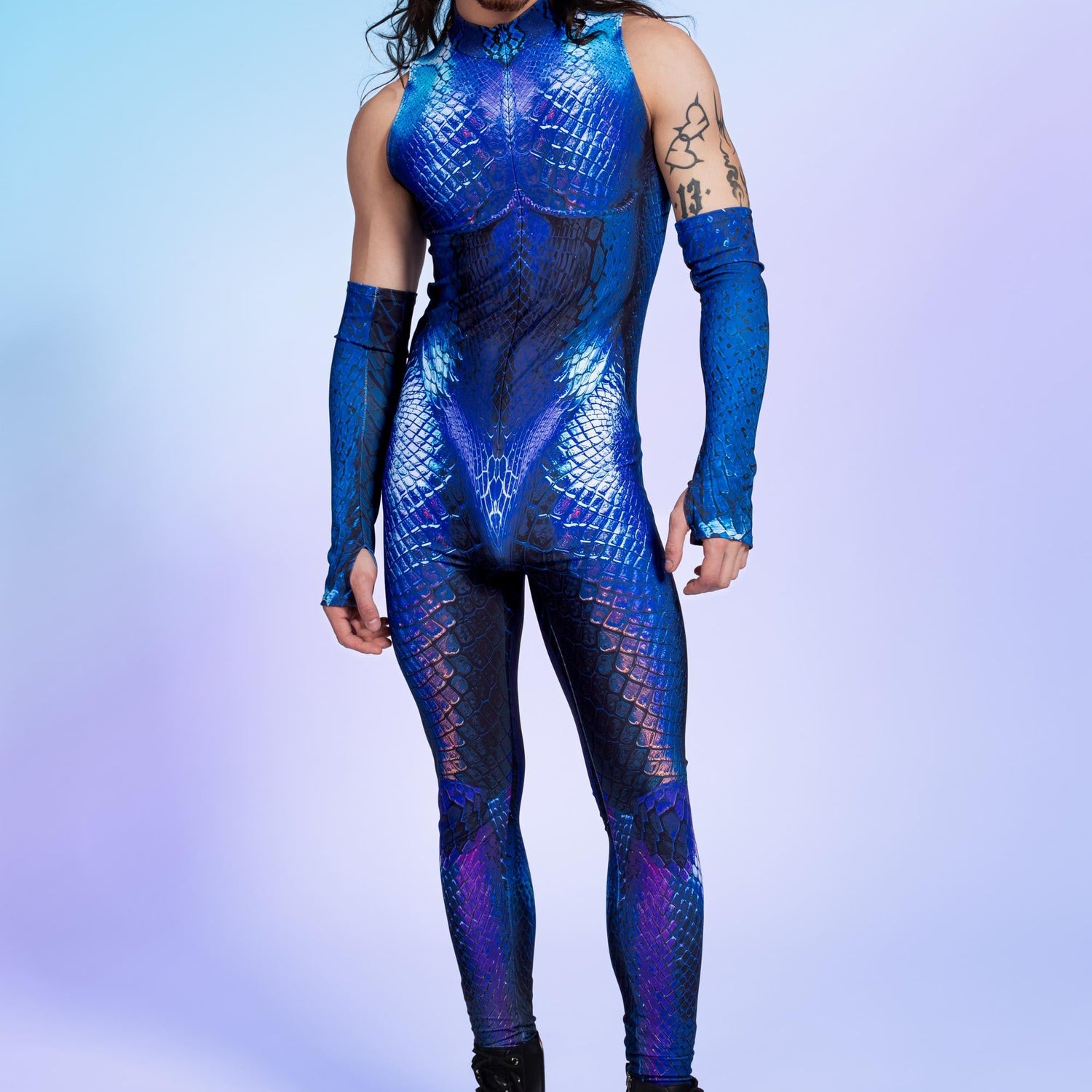 Slither In Male Sleeveless Costume Blue