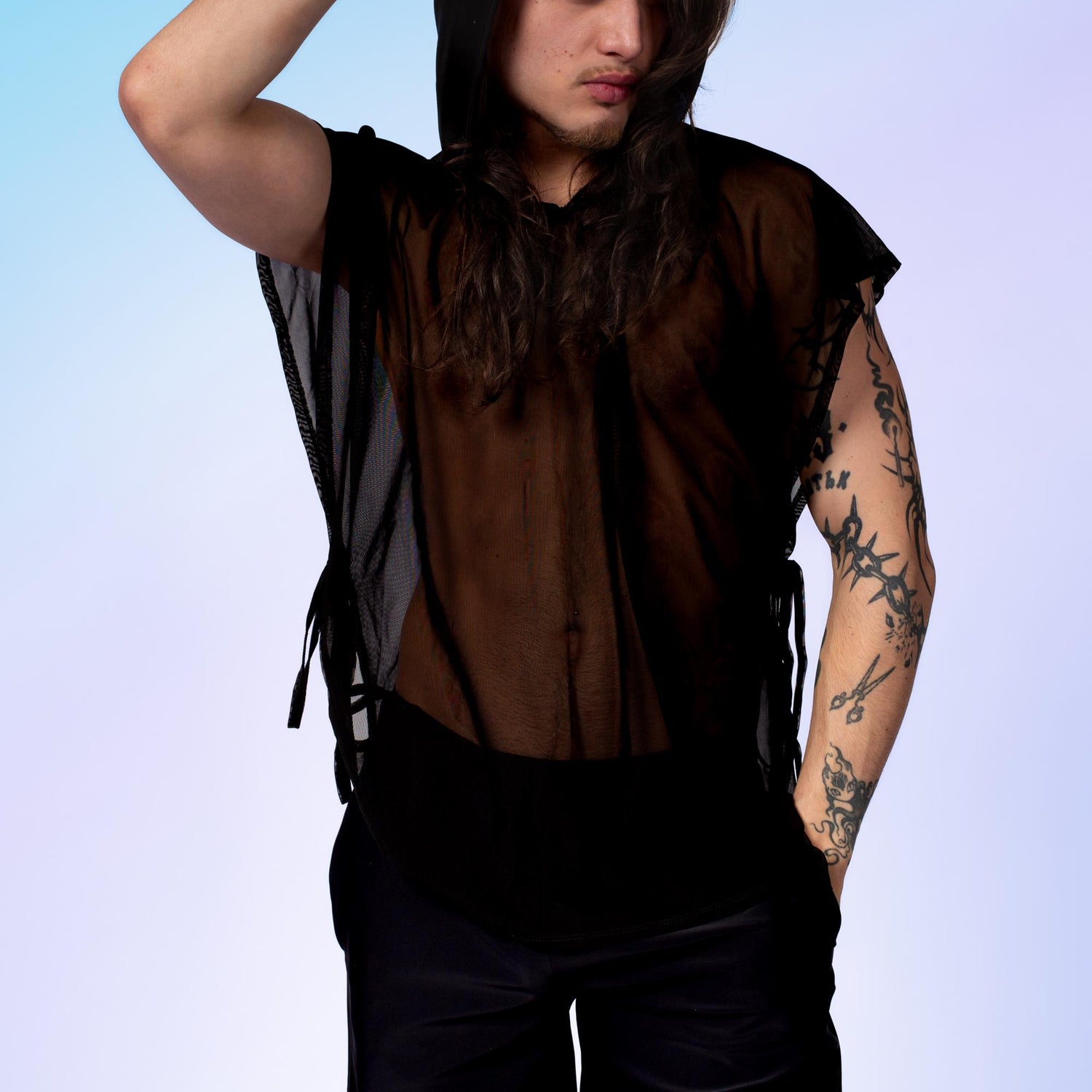 Just Black Male Hooded Rave Set