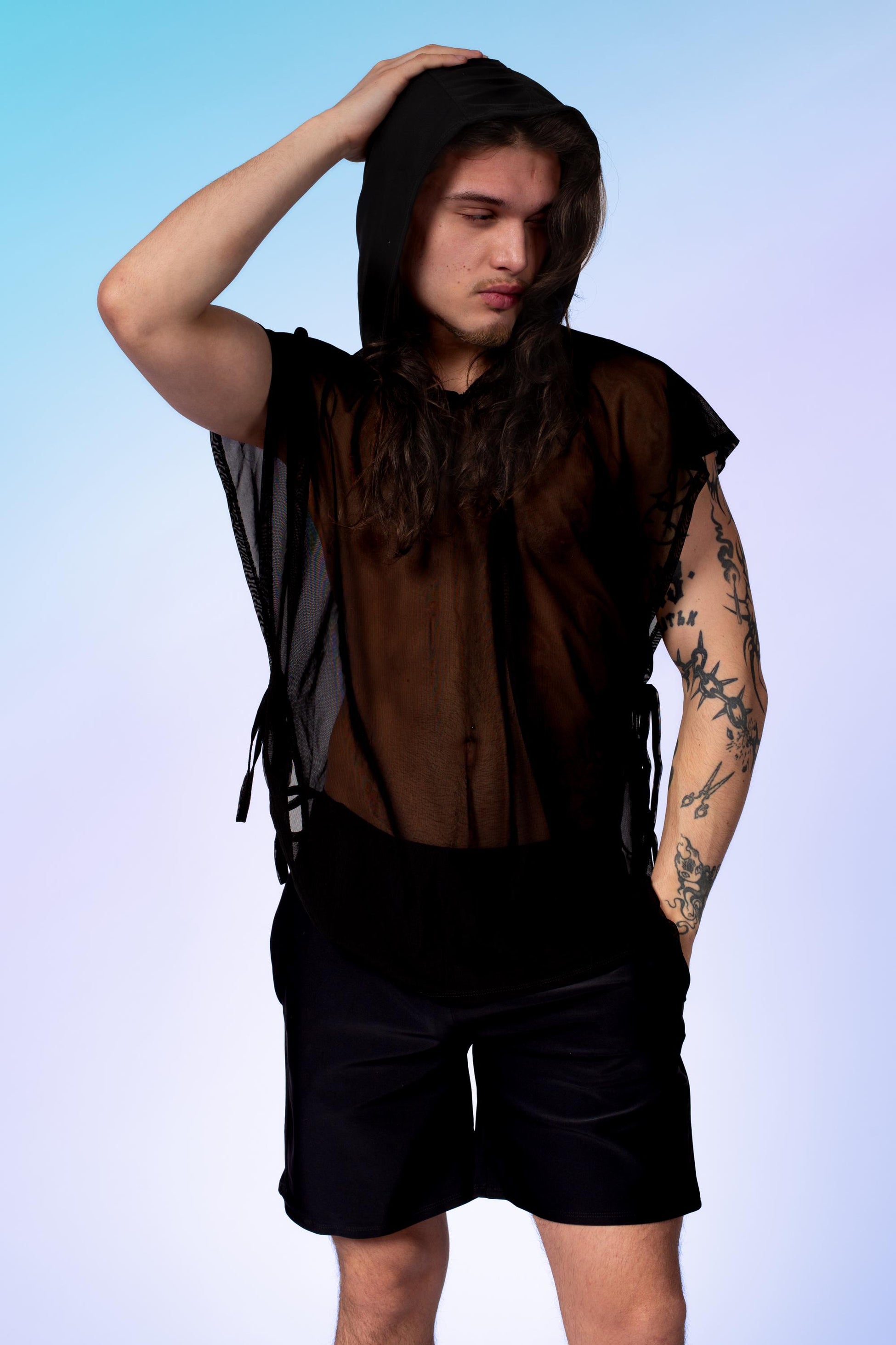 Just Black Male Hooded Rave Set 1