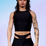 Just Black Male Cutout Pants