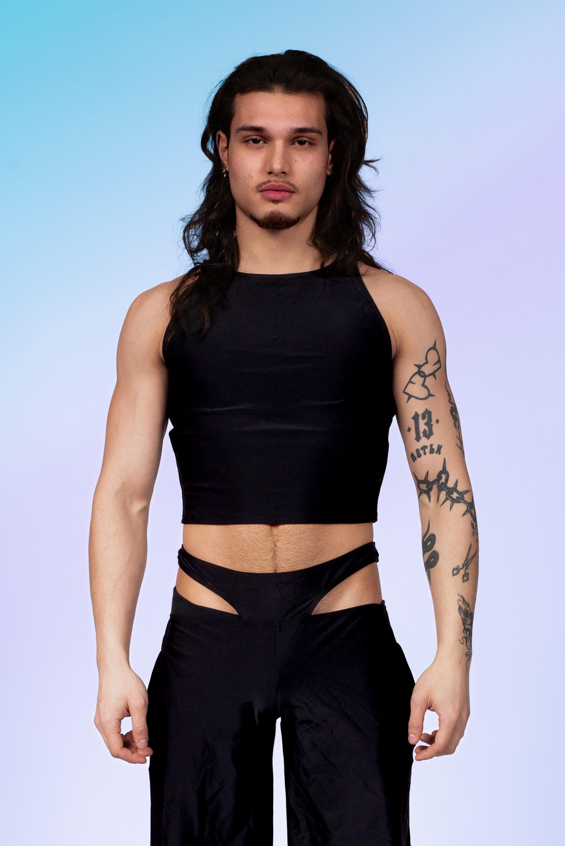 Just Black Male Halter Cutout Set 1