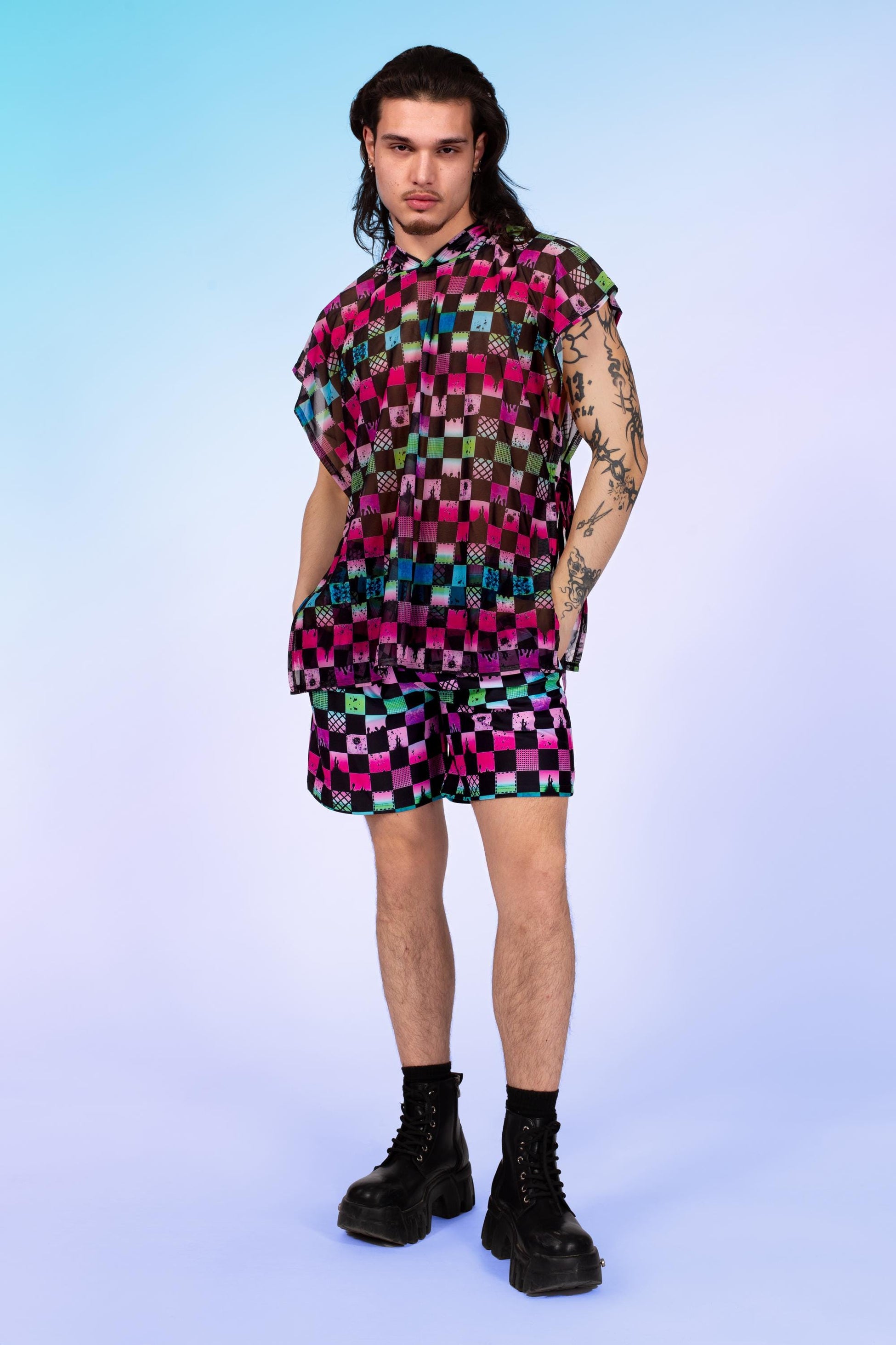 Color Racer Male Hooded Rave Set 2