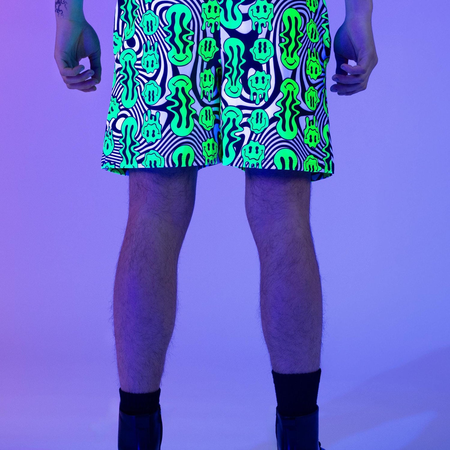 Very Funny Male Rave Shorts White, Yellow