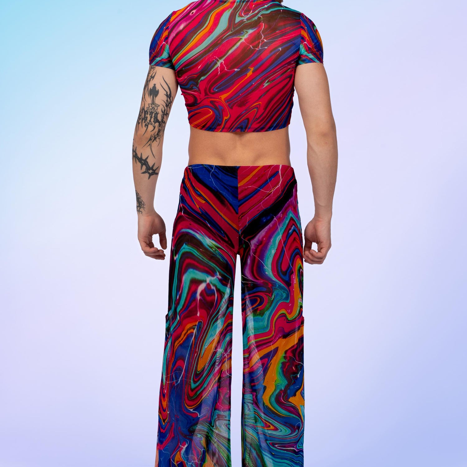 Vivid Vortex Mesh Male Split Pants 6