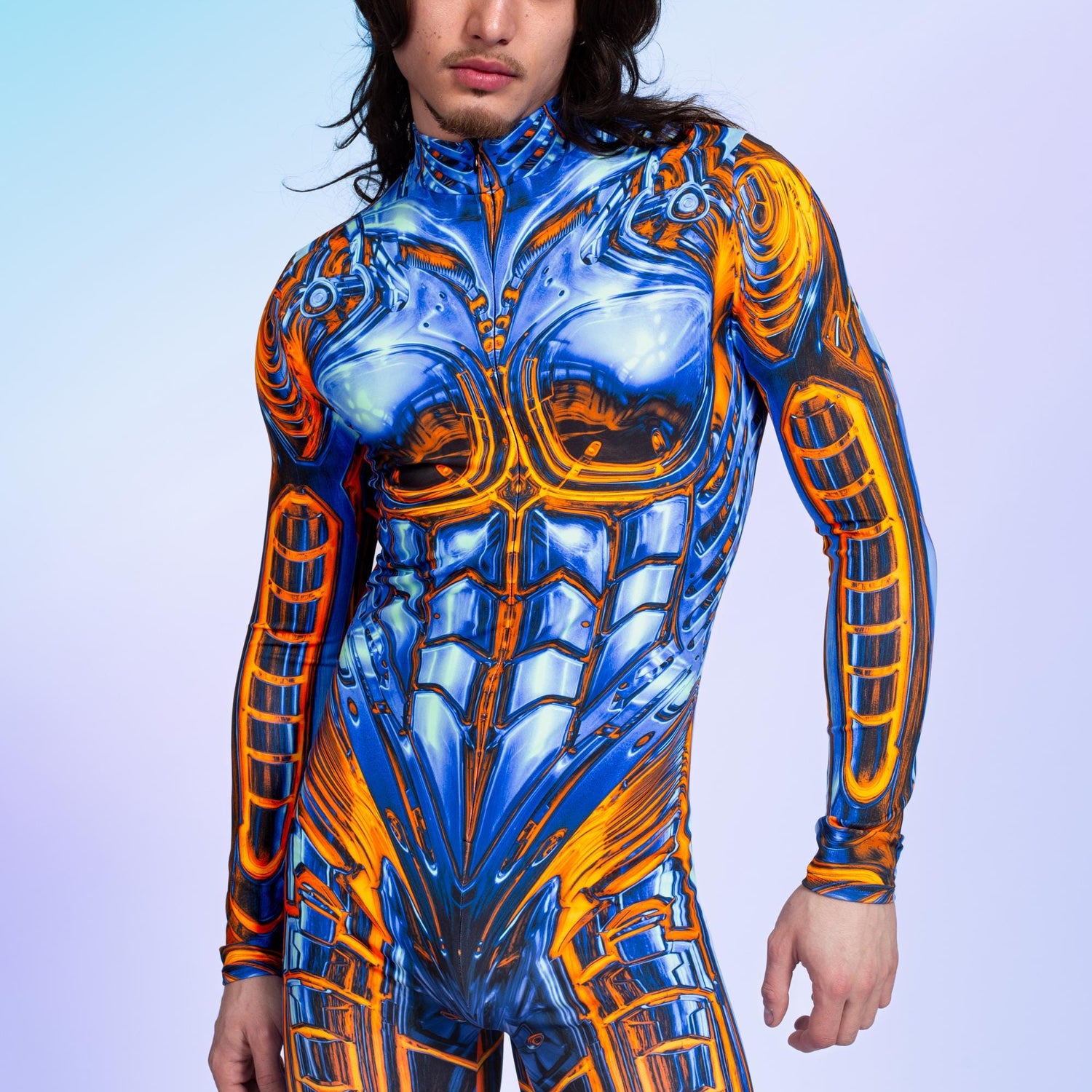 Hot Bot Male Costume Blue, Orange