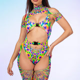 Prismatic Pulse Buckle Bodysuit