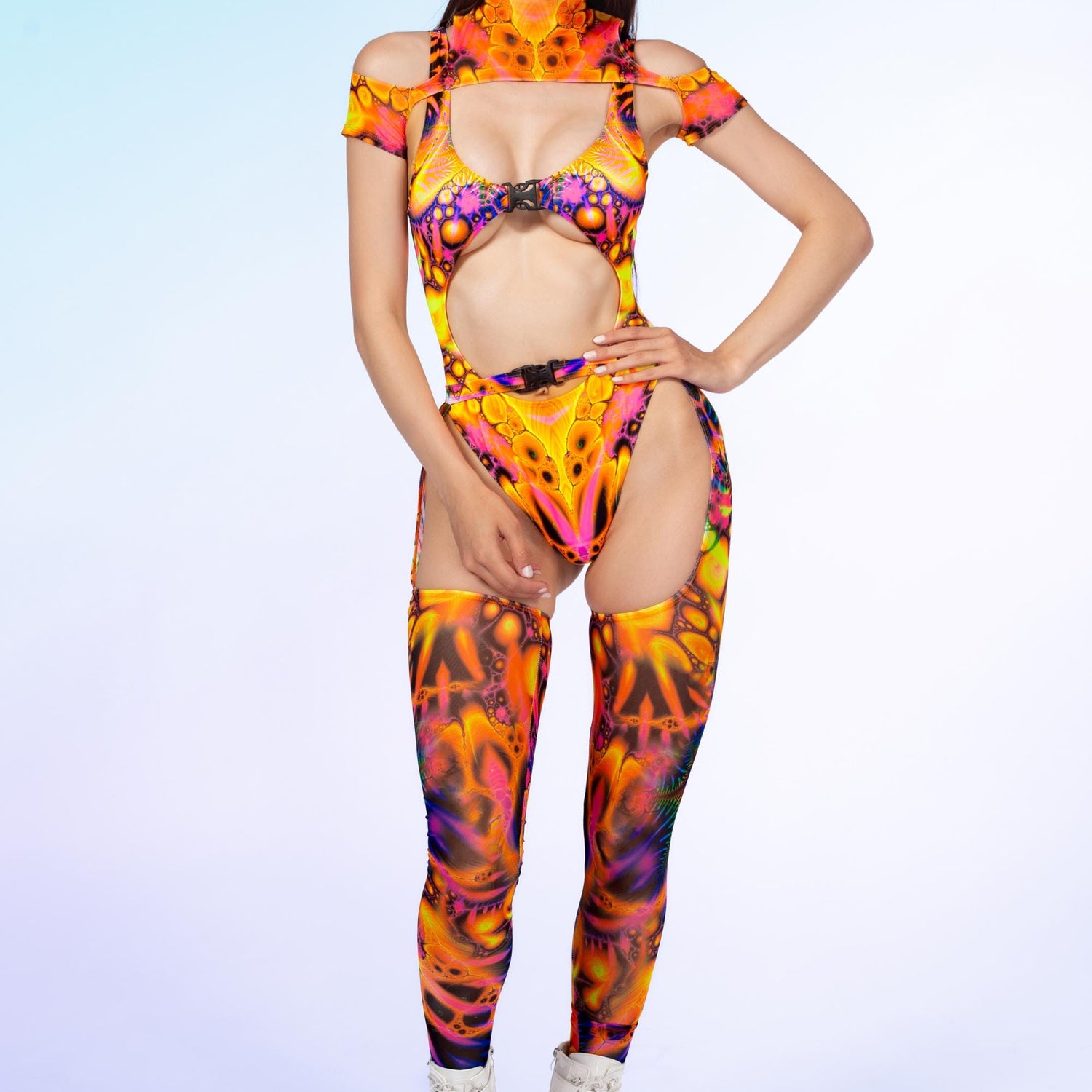Women Space Groove Buckle Bodysuit